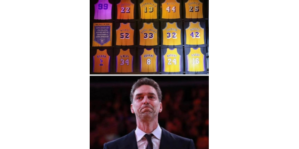 Le maillot de Pau Gasol a pris sa retraite Le maillot de Pau Gasol a pris sa retraite